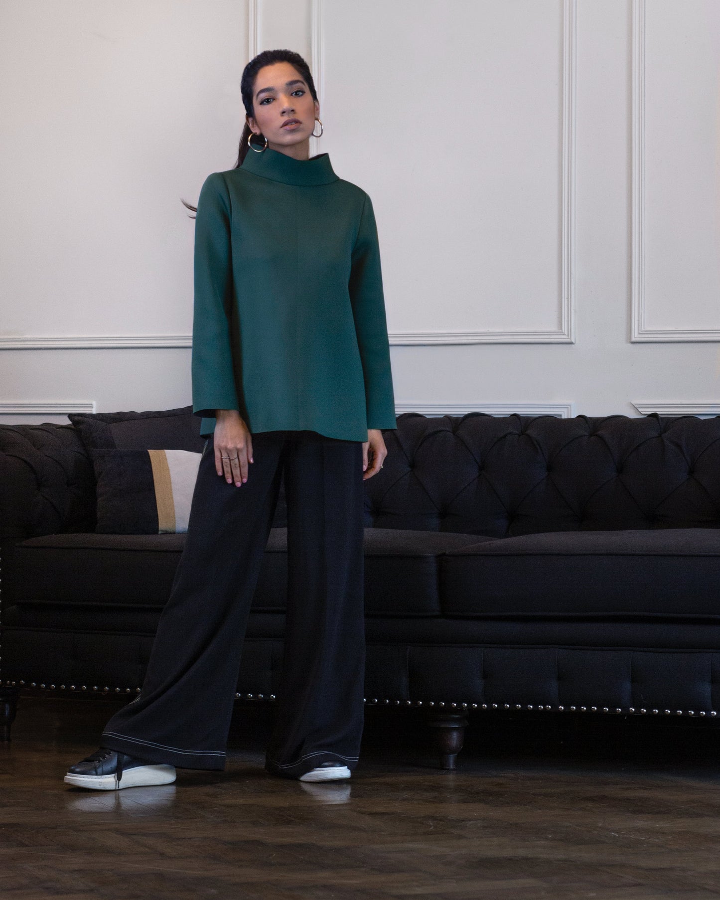 The Structured Pullover - Pine