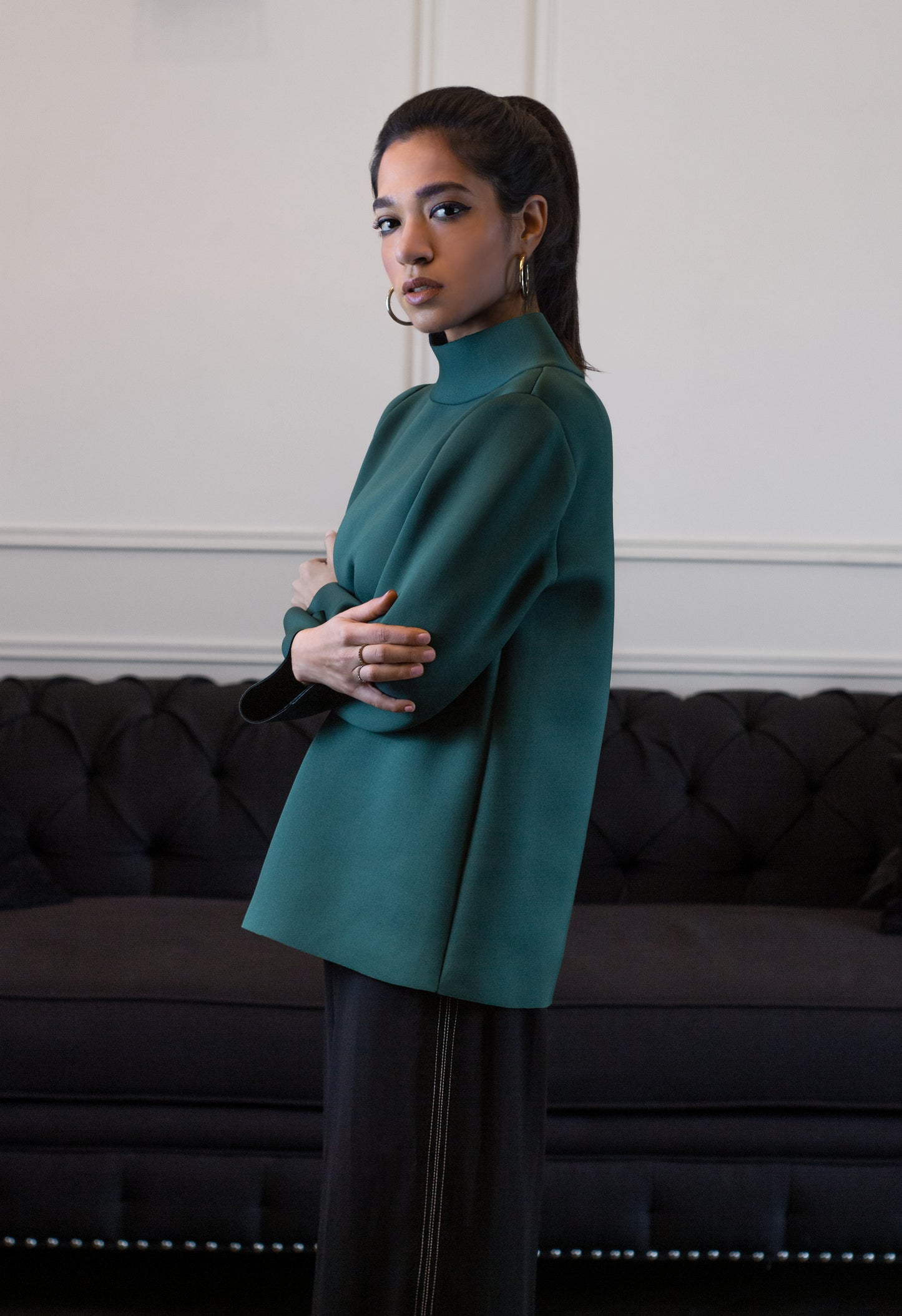 The Structured Pullover - Pine