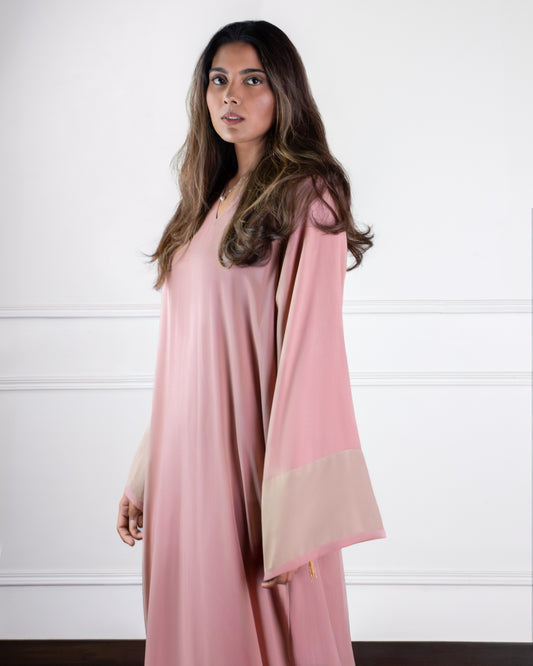 The Crescent Kaftan - Pink & Taupe